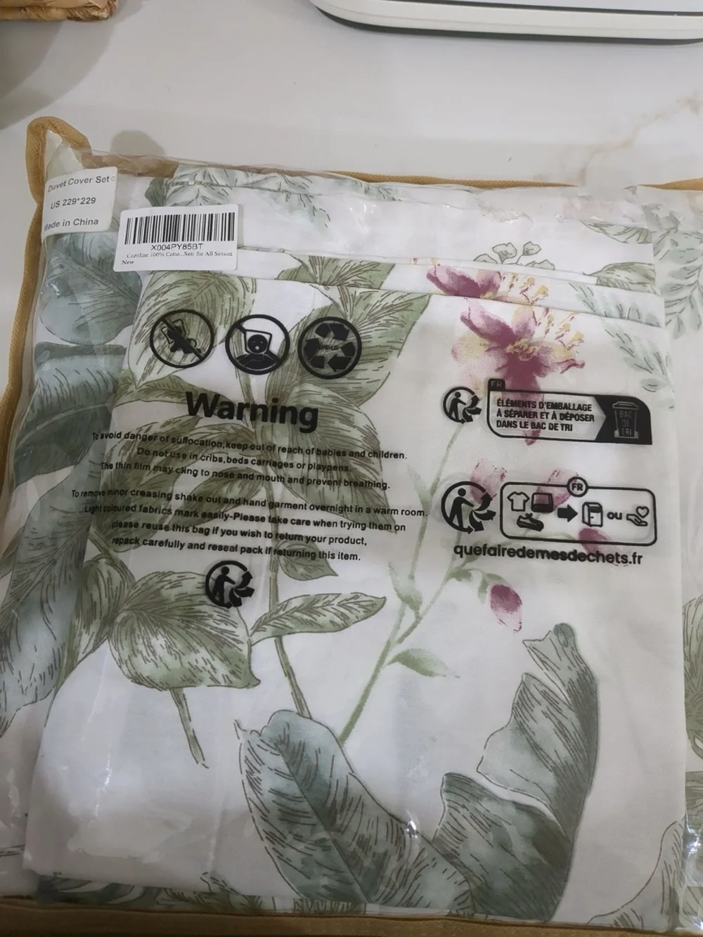100% Cotton Duvet Cover Queen Size Sage Green Floral Duvet Set Reversible